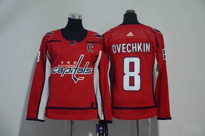 Women Washington Capitals #8 Alex Ovechkin Red Adidas Jersey