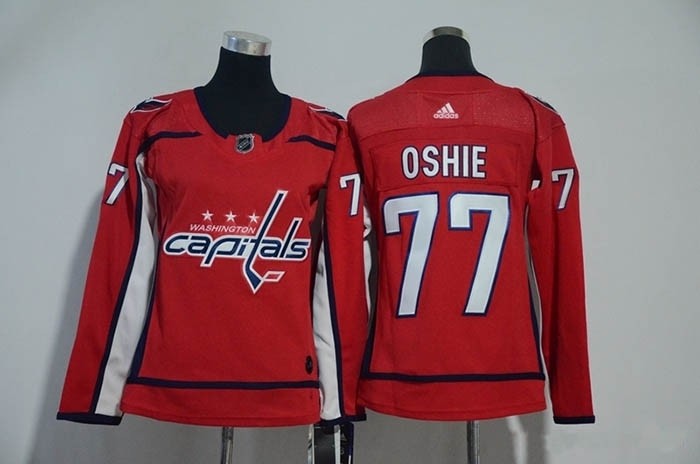 Women Washington Capitals #77 T.J. Oshie Red Adidas Jersey