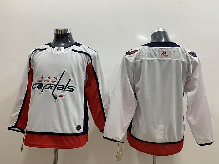 Youth Washington Capitals Blank White Adidas Jersey