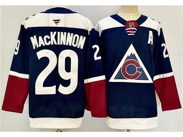 Men's Colorado Avalanche #29 Nathan MacKinnon 2024-25 Navy Alternate Jersey