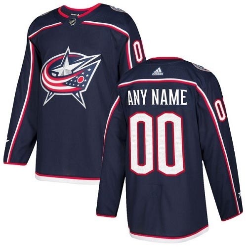 Men's Adidas Blue Jackets Personalized Authentic Navy Blue Home NHL Jersey(Name and number remark in comment column)