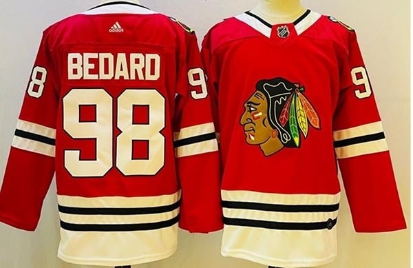 Youth Chicago Blackhawks #98 Connor Bedard Red Stitched Jersey