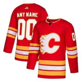 Men's Calgary Flames adidas Red Alternate Authentic Custom Jersey(Name and number remark in comment column)