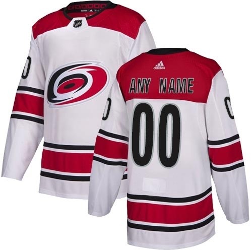 Men's Adidas Hurricanes Personalized Authentic White Road NHL Jersey(Name and number remark in comment column)