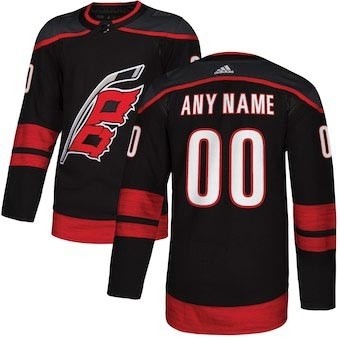 Men's Carolina Hurricanes adidas Black Alternate Authentic Custom Jersey(Name and number remark in comment column)