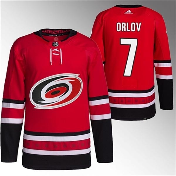 Men's Carolina Hurricanes #7 Dmitry Orlov Red Stitched Jersey