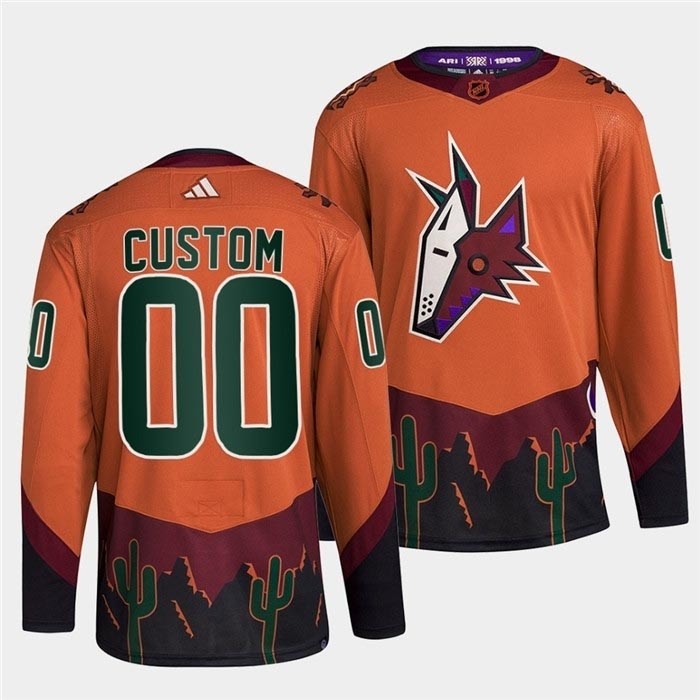 Men's Arizona Coyotes Custom Orange 2022-23 Reverse Retro Stitched Jersey(Name and number remark in comment column)