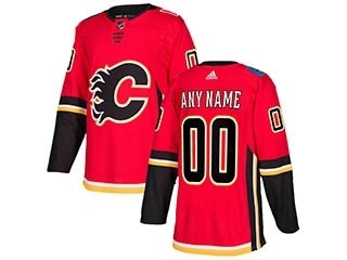 NHL Calgary Flames Adidas red Customized Jersey