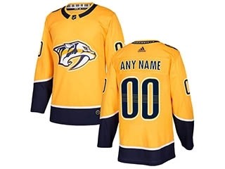 NHL Nashville Predators Yellow Adidas Customized Jersey