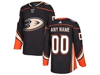 NHL Anaheim Ducks Adidas Black Customized Jersey