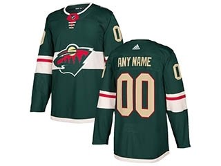 NHL Minnesota Wildr Green Adidas Customized Jersey