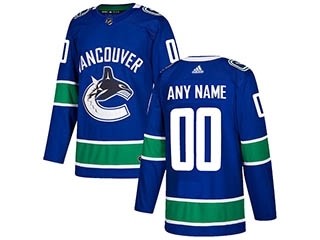 NHL Vancouver Canucks Blue Adidas Customized Jersey