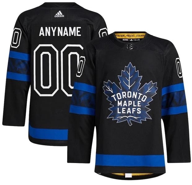 Men's Toronto Maple Leafs Custom Black-blue 2022 New 'Next Gen' Alternate Jersey(Name and number remark in comment column)