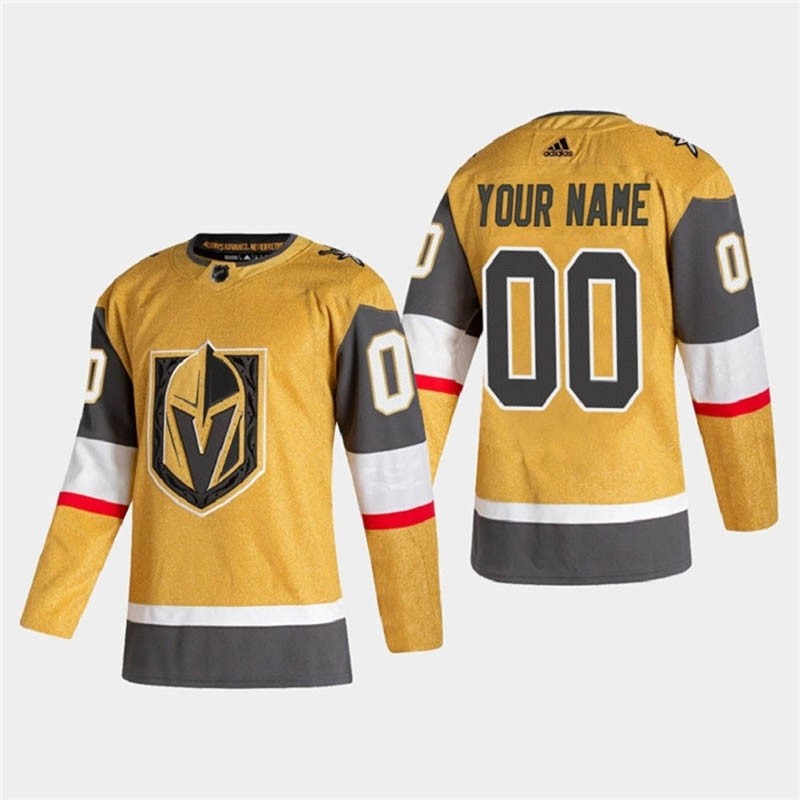 Men's Vegas Golden Knights Blank Gold 2020-21 Alternate Breakaway Customized Jersey