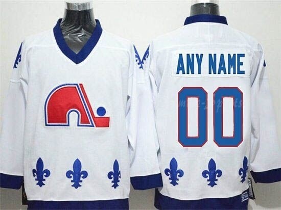 Men's Quebec Nordiques white throwback Customized Jersey