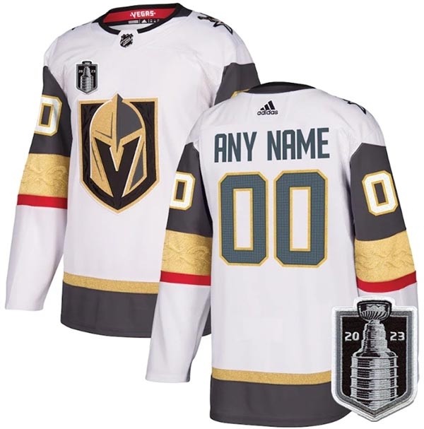 Men's Vegas Golden Knights Customized White 2023 Stanley Cup Final Stitched Jersey(Name and number remark in comment column)