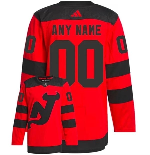 Men's New Jersey Devils Custom Red 2023-2024 Stadium Series Stitched Jersey(Name and number remark in comment column)