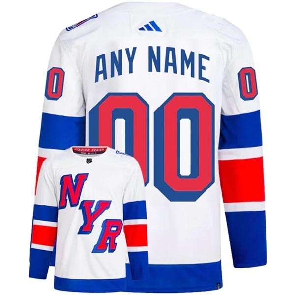 Men's New York Rangers Custom White 2024 Stadium Series Stitched Jersey(Name and number remark in comment column)