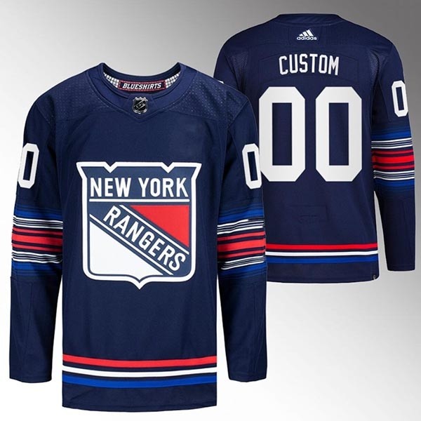 Men's New York Rangers Custom Navy Stitched Jersey(Name and number remark in comment column)