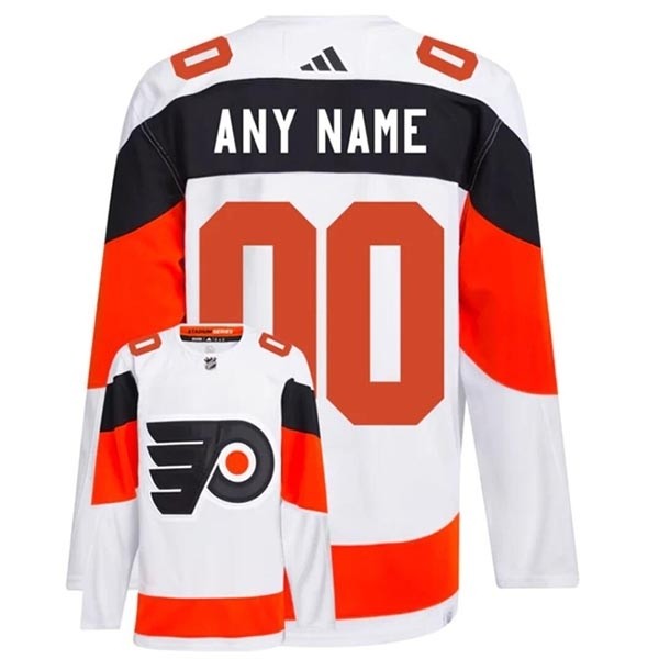 Men's Philadelphia Flyers Custom White 2024 Stadium Series Stitched Jersey(Name and number remark in comment column)