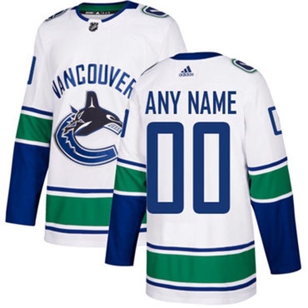 Men's Adidas Canucks Personalized Authentic White Road NHL Jersey(Name and number remark in comment column)