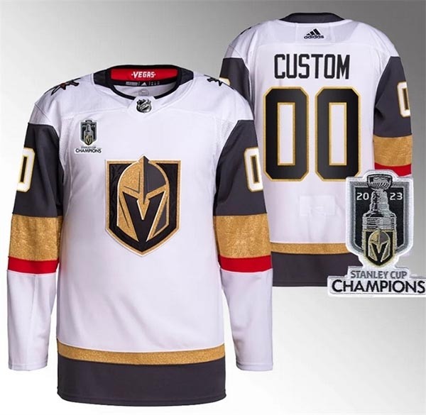 Men's Vegas Golden Knights Active Player Custom White 2023 Stanley Cup Champions Stitched Jersey(Name and number remark in comment column)