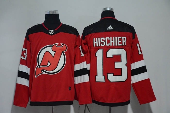 NHL New Jersey Devils #13 Nico Hischier Red Adidas Jersey