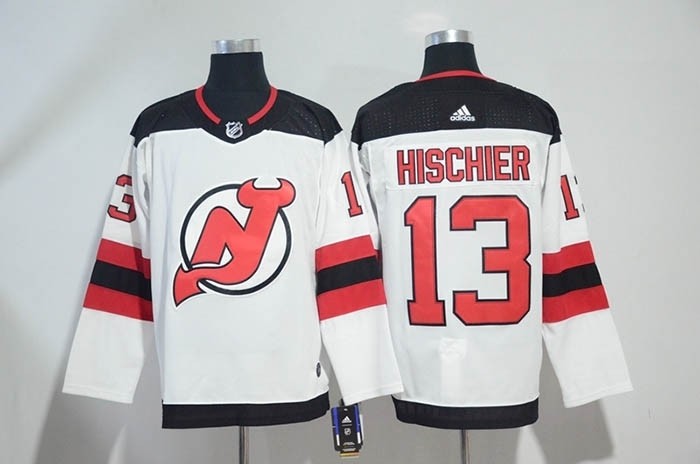 NHL New Jersey Devils #13 Nico Hischier White Adidas Jersey