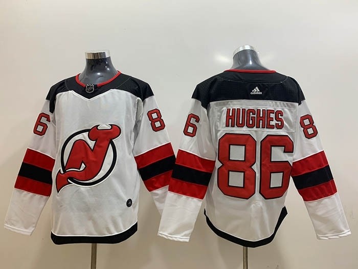 NHL New Jersey Devils #86 Jack Hughes White Adidas Jersey