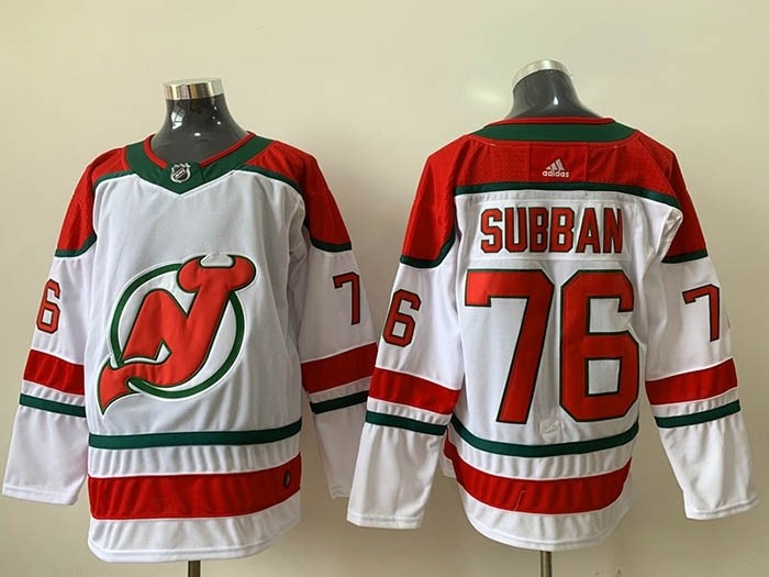 NHL New Jersey Devils #76 P.K. Subban White With Green Adidas Jersey