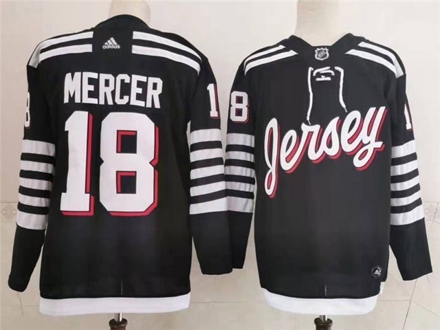 New Jersey Devils #18 Dawson Mercer 2021-22 Alternate Black Jersey