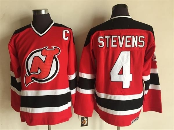 Men's New Jersey Devils #4 Scott Stevens Red Throwback CCM Jersey