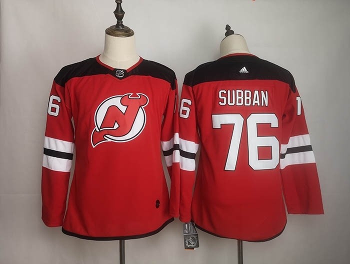 Women New Jersey Devils #76 P.K. Subban Red Adidas Jersey