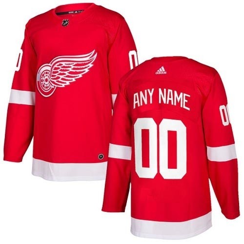 Men's Adidas Red Wings Personalized Authentic Red Home NHL Jersey(Name and number remark in comment column)