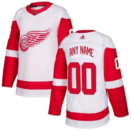 Men's Adidas Red Wings Personalized Authentic White Road NHL Jersey(Name and number remark in comment column)