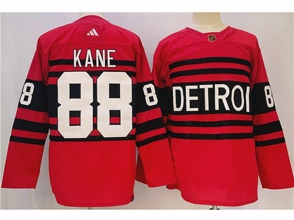 Men's Detroit Red Wings #88 Patrick Kane Red 2022-23 Reverse Retro Stitched Jersey