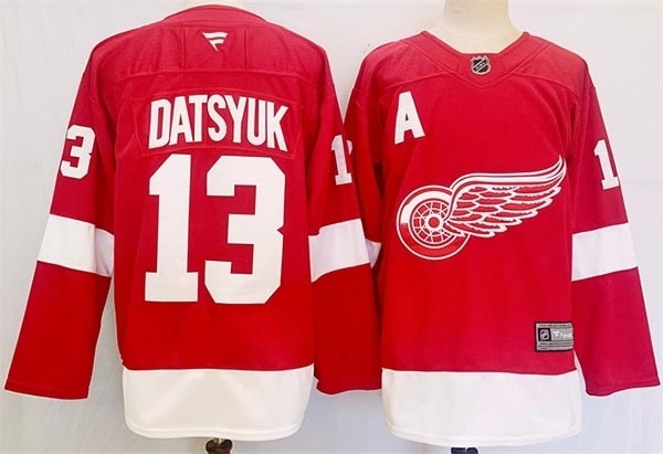 Men's Detroit Red Wings #13 Pavel Datsyuk Red 2024-25 Stitched Jersey