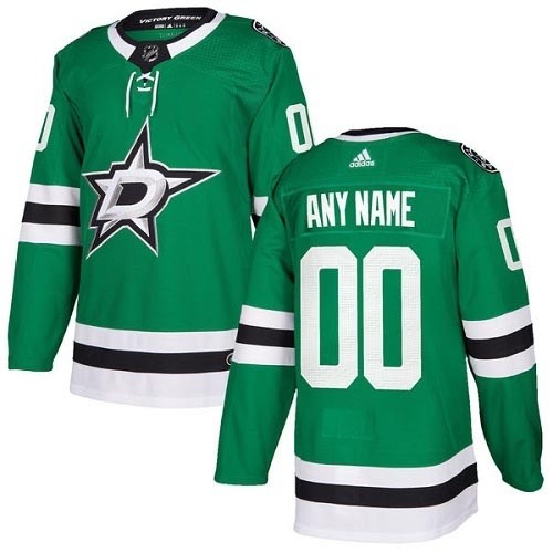 Men's Adidas Stars Personalized Authentic Green Home NHL Jersey(Name and number remark in comment column)