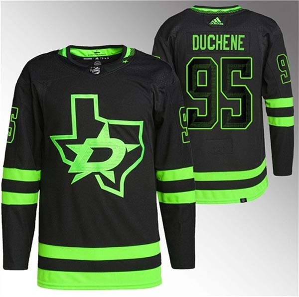 Men's Dallas Stars #95 Matt Duchene Black Adidas 2020-21 Reverse Retro Alternate NHL Jersey