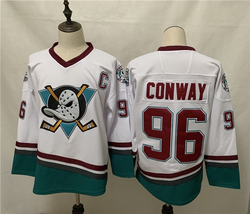 NHL Throwback Ducks #96 Charlie Conway White Reverse Retro Jersey