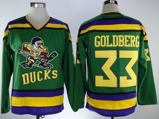 NHL Anaheim Mighty Ducks #33 Greg Goldberg CCM Green Movie Jersey