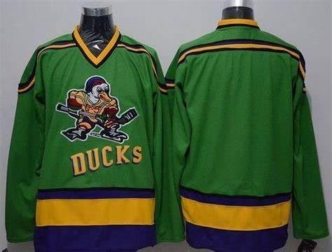 NHL Anaheim Mighty Ducks Blank CCM Green Movie Jersey