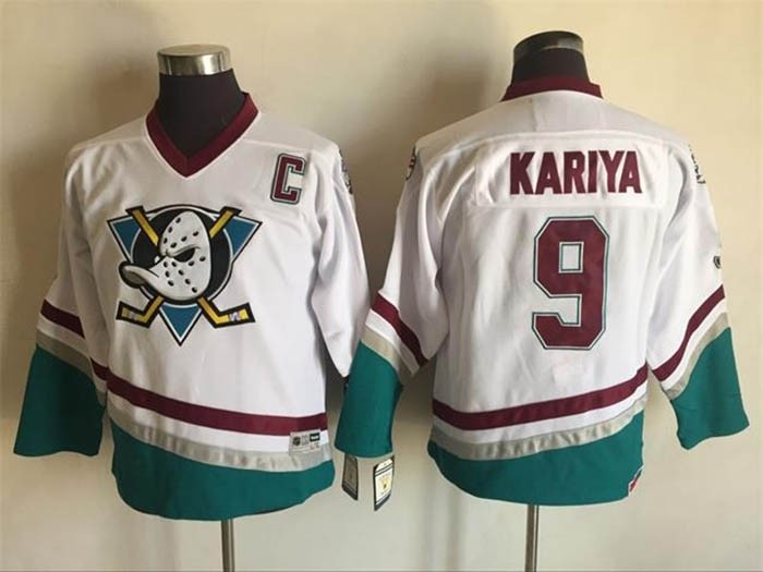 Youth Throwback Anaheim Ducks Paul Kariya #9 White 1990's Home Jersey