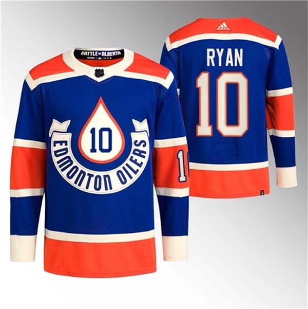 Men's Edmonton Oilers #10 Derek Ryan 2023 Royal Heritage Classic Primegreen Stitched Jersey