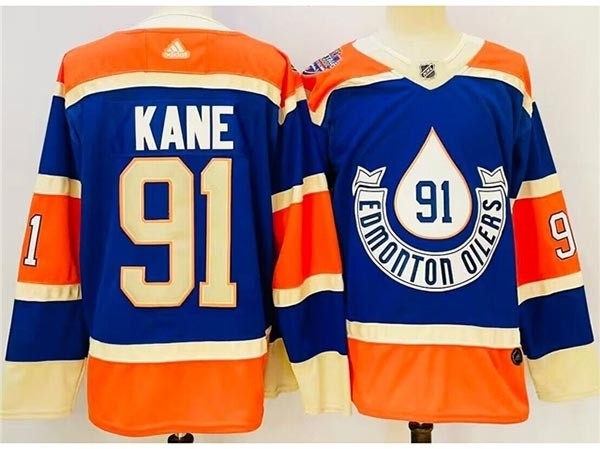 Men's Edmonton Oilers #91 Evander Kane Royal Blue 2023 Heritage Classic Jersey