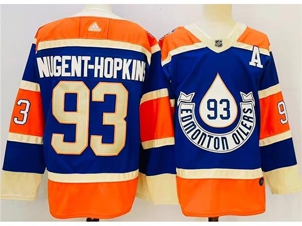 Men's Edmonton Oilers #93 Ryan Nugent-Hopkins Royal Blue 2023 Heritage Classic Jersey