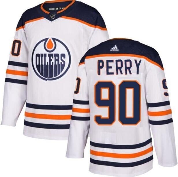 Men's Edmonton Oilers #90 Corey Perry White Adidas Jersey