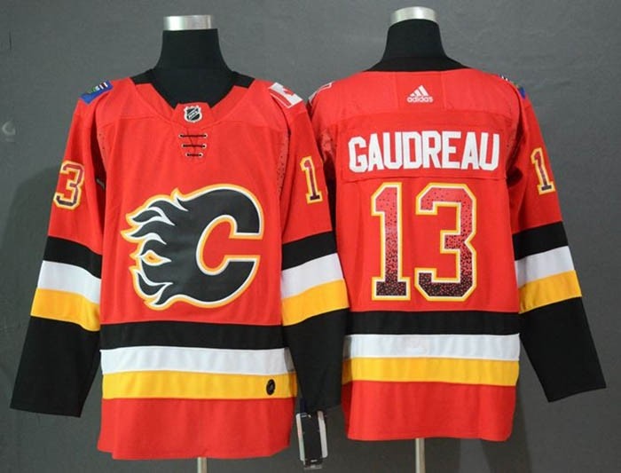 NHL Calgary Flames #13 Johnny Gaudreau Red Drift Fashion Adidas Jersey