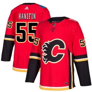 NHL Calgary Flames #55 Noah Hanifin Red Adidas Jersey