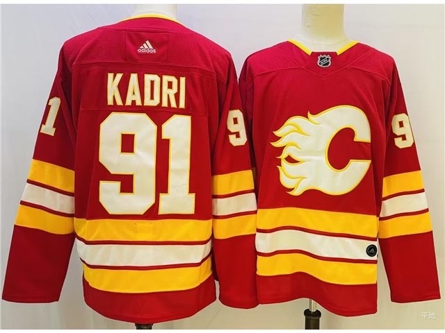 Men's Calgary Flames #91 Nazem Kadri Red Alternate Authentic Jersey